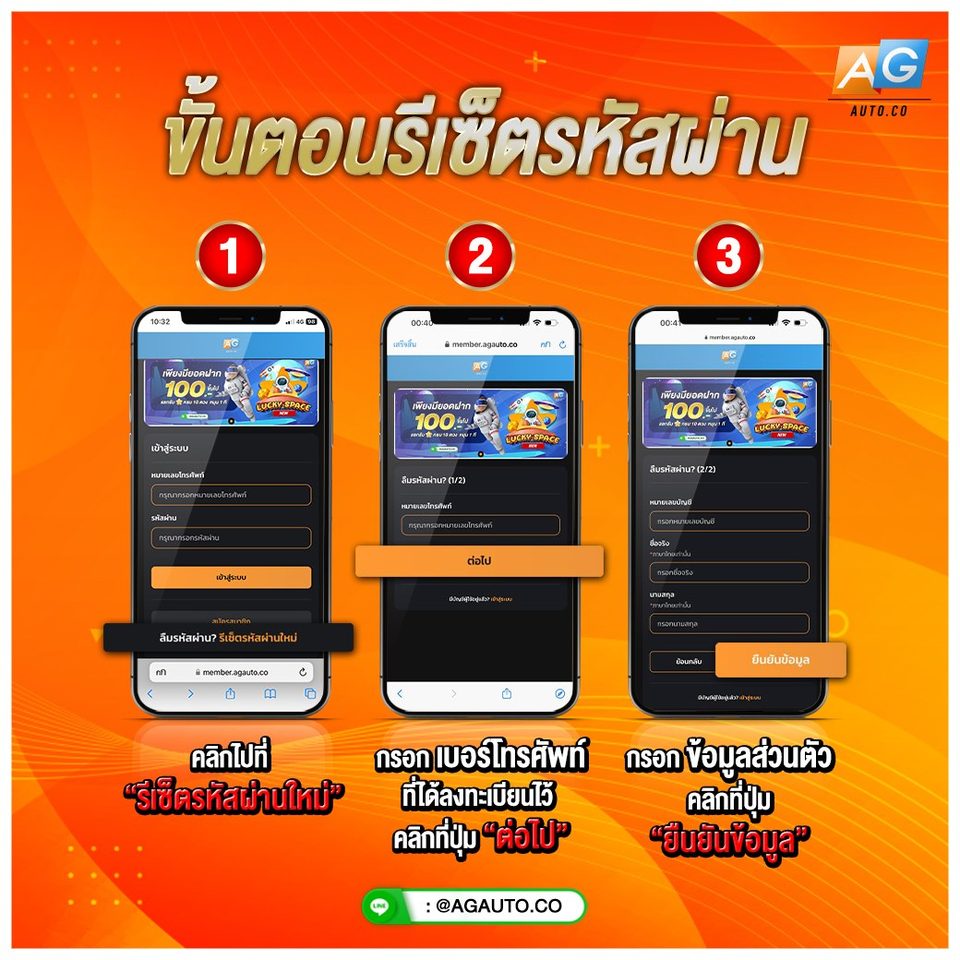 ขั้นตอนรีเซ็ตรหัสผ่าน AGAUTO